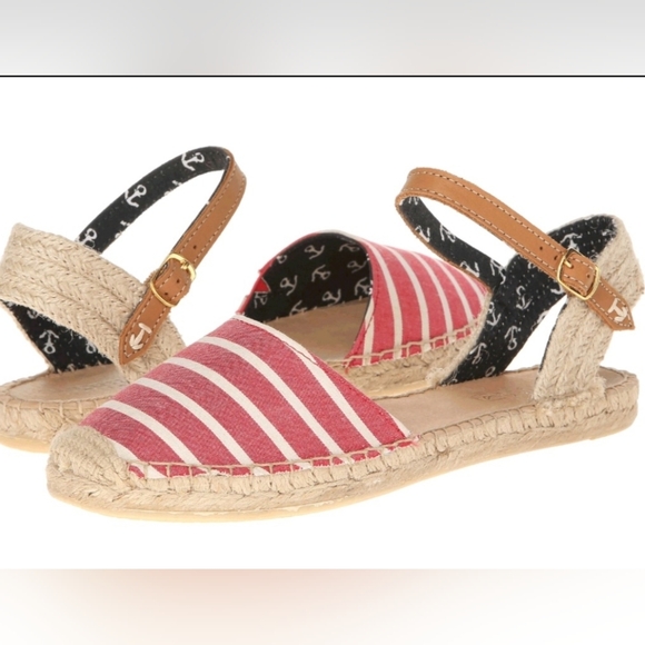 Sperry Shoes - Sperry Hope Top Sider Striped Red Jute Straps Nautical Espadrille Sandals 11M